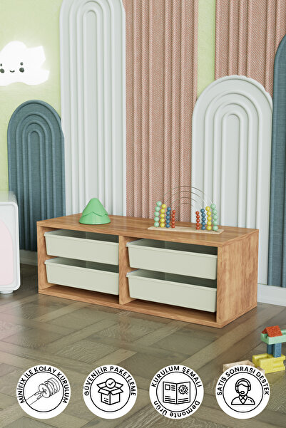 Hediyeler Kapında 4 Sepetli "Meluki" Çok Amaçlı Oyuncak Dolabı Mutfak Banyo K...