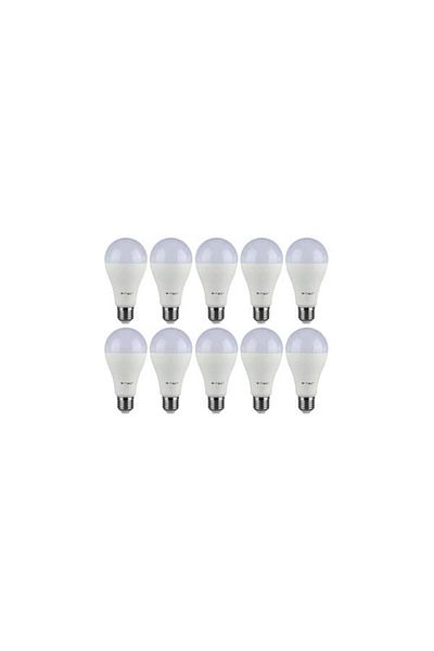 V-TAC Set 10 Becuri Led 17w E27 A65 Lumina Alb Cald