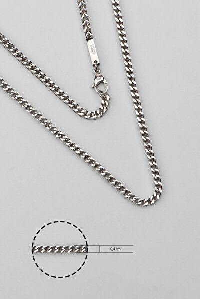 So CHIC... Çift Sıra Örgü Model 75 Cm Çelik Erkek Kolye