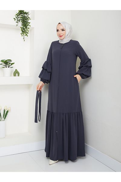 MODA ESRE FASHION Hijab Clothing Medina Silk Gathered Ferace