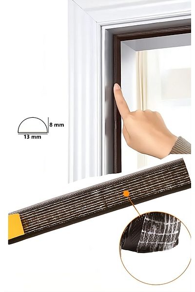 BABAWİCK 4 Meter Polyethylene Coated Adhesive Black Door Window - Long Lasting