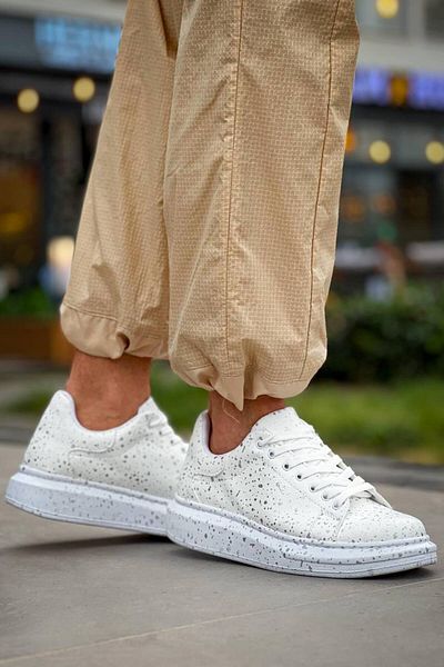 Kuback KB-X500 Kuback White Silwer Lace-Up Casual Ανδρικά Παπούτσια