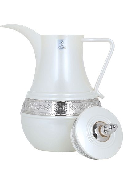 Alsaif Gallery Amal Pearl Shiny Silver Two-Piece Thermos Set