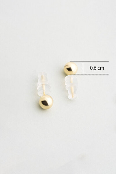 So CHIC... Minimal 18 Ayar Sarı Altın Kaplama Gümüş Top Küpe