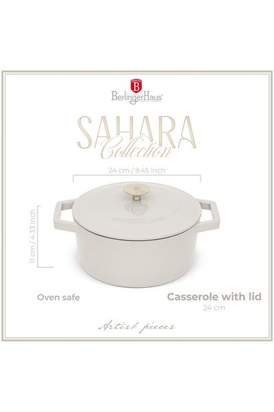 Berlinger Haus Cast Iron Pot With Lid 24 Cm Sahara Bh 6528