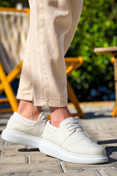 Kuback KB-042 Ανδρικά παπούτσια Casual Λευκά με κορδόνια Kuback