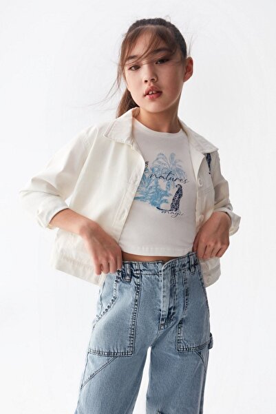 HAUSEkids 8-14 Years Barcelona Blue Girl's Design Premium Jacket -Ecru-