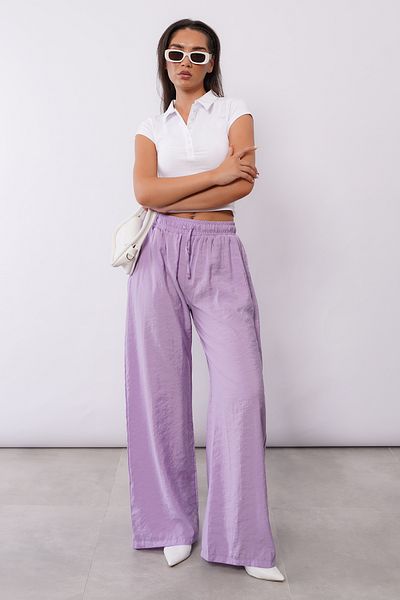 Madmext Lilac Wide Leg Women's Trousers Mg1982