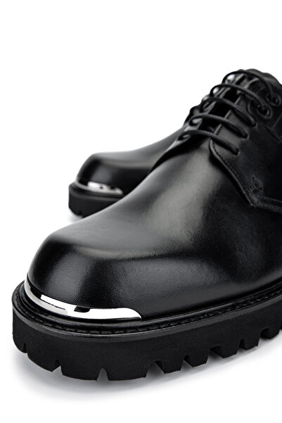 Tamer Tanca Men's Genuine Leather Black Analin Casual Shoes