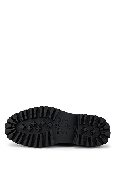 Tamer Tanca Men's Genuine Leather Black Analin Casual Shoes