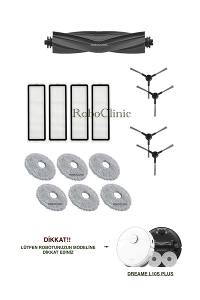 Roboclinic فرشاة بديلة متوافقة مع مكنسة Dreame L10s Plus الروبوتية، فلتر Hepa...