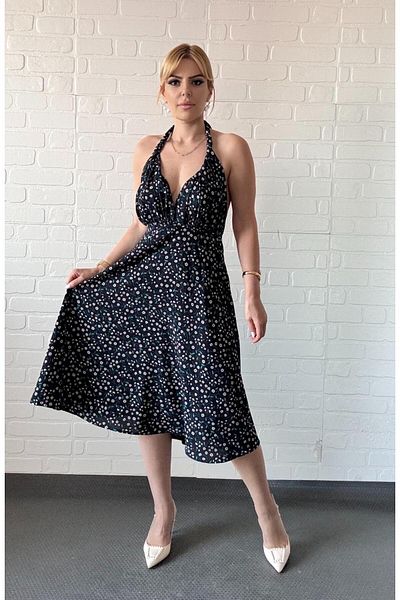 By Sümeyra Gültekin Summer Long Dress with Halter Neck