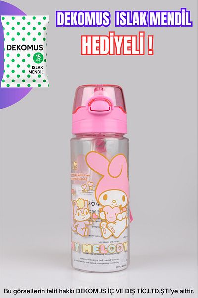 MY MELODY New Season Licensed 500 ml Flask with Dekomus "Wet Wipes Gift"