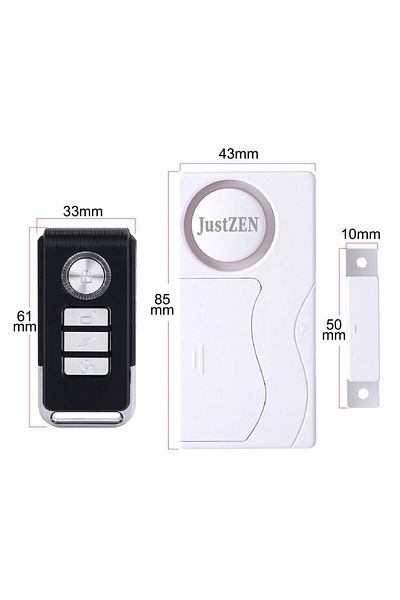 JustZEN Alarma anti furt pentru usi, ferestre, spatii comerciale, 108 db, JustZEN™ SF03, cu telecomanda, a