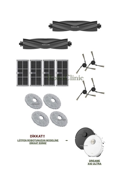 Roboclinic Perie compatibilă cu aspiratorul robot Dreame X40 Ultra L40 Ultra,...