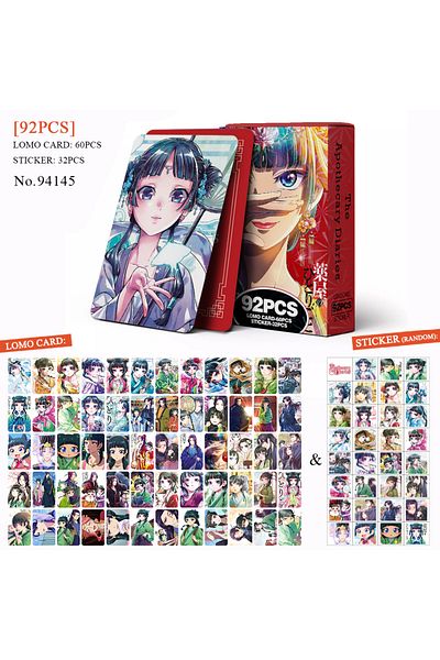 Choice Army Green 92pcs Anime Stickers The Apothecary Diaries Sticker Photo Card Lomo Card Double-sided Col