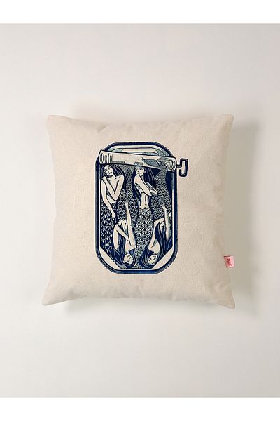 Galia Tasarım Μαξιλαροθήκη με στάμπα Marine Series Mermaid Jar 45x45 cm