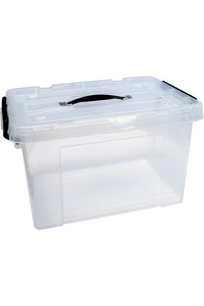 rexa Clear Plastic Storage Box with Lid – Stackable & Moisture - 20L