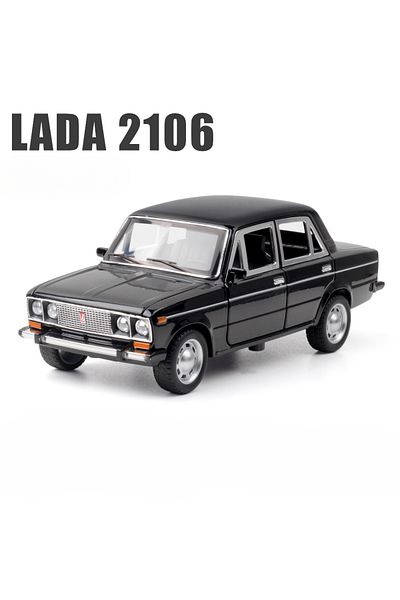 Choice Black 1/24 Lada 2106 Alloy Scale Car Model Diecast Vehicles Car Toys With Sound And Light Toys Colle