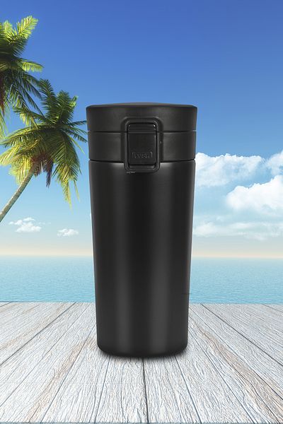 SEDEF SİLVER Single Hand Push Internal Stainless Steel Thermos 380 ml Push Leak Proof Double Layer Travel Mug Thermos 522