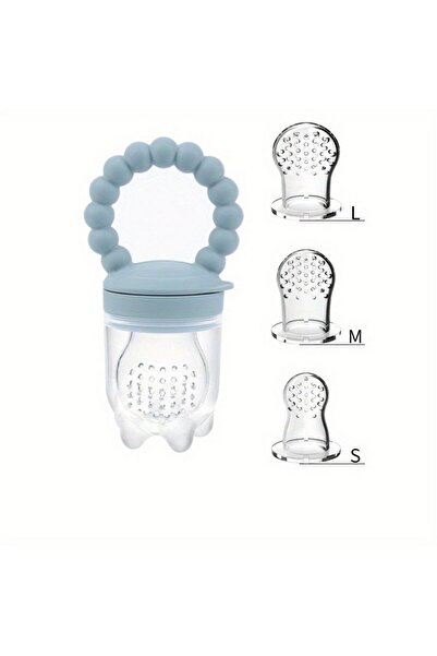 Choice وعاء طعام للأطفال من السيليكون للفاكهة والخضروات مزود بمقبض، أزرق، 3 ق...