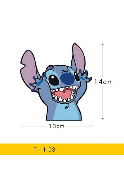 Miniso T-011-03 Lilo&stitch Cartoon Car Stickers Disney Applique Auto Window Driving Mirror Decals Rear Win