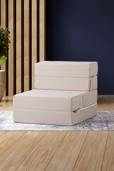 Homedius Valeria Katlanır Yatak Olabilen Koltuk Tek Kişilik Bej-Tek