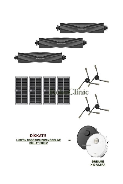 Roboclinic فرشاة متوافقة مع مكنسة Dreame X40 Ultra L40 Ultra Robot، مجموعة مر...