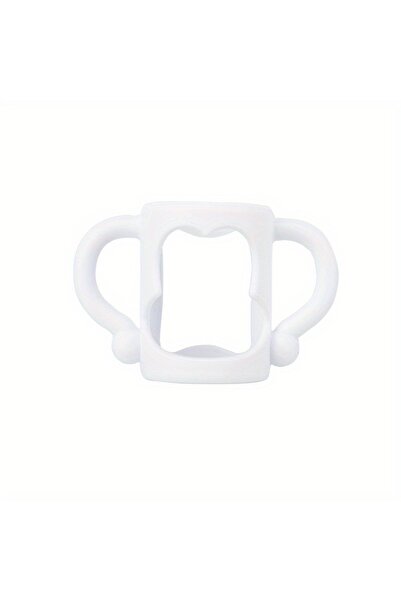 Choice مقبض زجاجة من السيليكون باللون الأبيض لزجاجات الأطفال الضيقة، مقبض سهل...