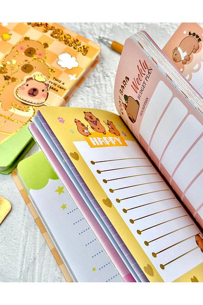 ZeCo Collection Capybara Bath Enjoyment Magnet Special Design Notebook