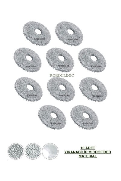Roboclinic Mop din microfibră lavabil compatibil cu aspiratorul robot Dreame X40 Ultra L40 Ultra - 10 bucăți