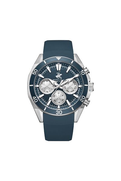 Beverly Hills Polo Club BEVERLY HILLS POLO CLUB BP3730X.366 Men Multi Function Display Watch & Silicone Strap Blue