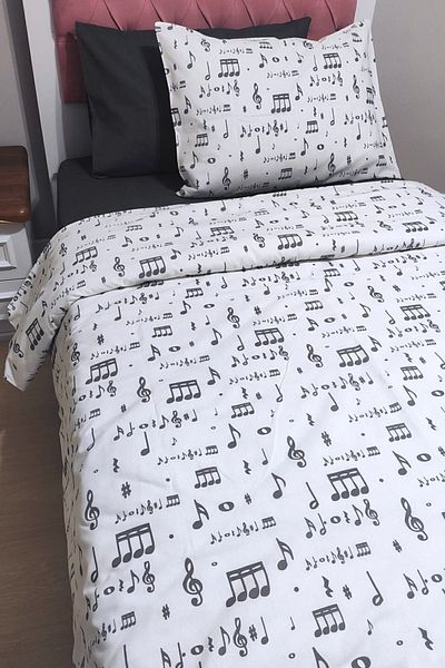 CANDAN ÇEYİZ Single Child Youth Set White Duvet Cover and 2 Pillows