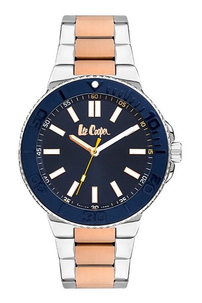 Lee Cooper Lee Cooper Men's 2035 Movement Watch, Analog Display and Metal Strap - LC07945.590, Dark Blue