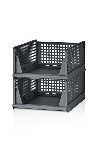 Roza's Home 3 Adet Çok Amaçlı Kayar Raf Fonksiyonel Kıyafet Ev Aksesuarı Düzenleyici Hareketli Raf "antrasit"