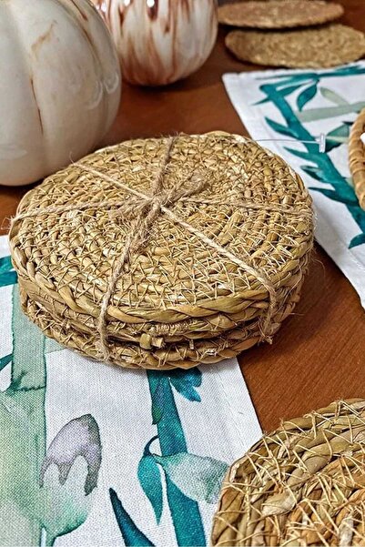 Generic Natural Straw Coasters Set of 6, Stylish and Protective Presentations