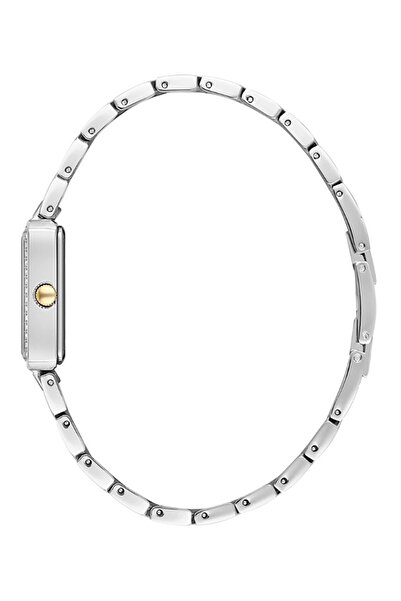 Essence D1214.220 Metallic Colored Stone Cord - 3 Atm Water Resistant, Rectangular Dial