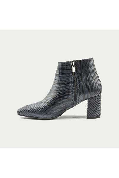 TOGO Lacivert Kesme Kadın Uzun Topuklu Bot [50668] - Köseli Taban