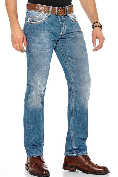 Cipo&Baxx C-0595 Ανδρικό τζιν παντελόνι Regular Fit με εσωτερική τσέπη