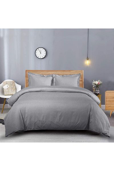 Five Store Damask bed sheet, density 130 g/m2, Grey, 240/260cm