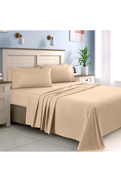 Five Store Bed sheet made of 100% ranforce cotton, density 120 g/m2, Beige, 240/260cm