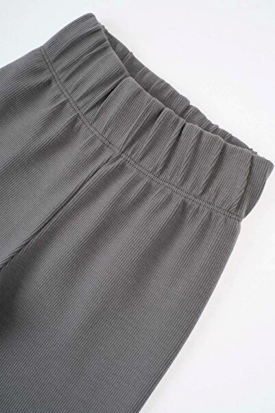 Little Gusto Camisole Ribbed Tights Kids Gray Organic Cotton