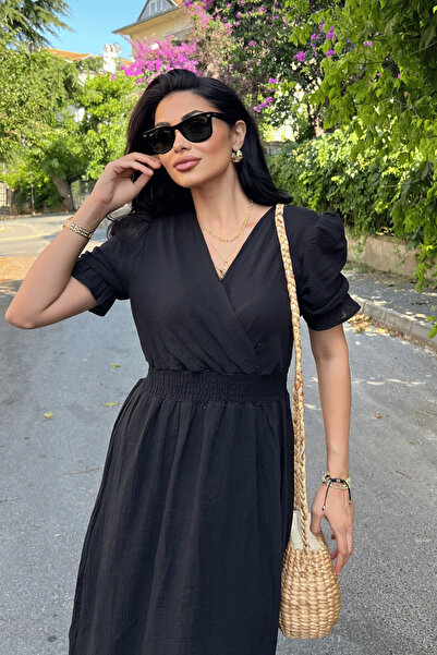 giyimmasalı Φόρεμα από ύφασμα Muslin - ΜΑΥΡΟ