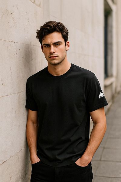 MARKAPIA Ανδρικό μπλουζάκι Crew Neck Basic μονόχρωμο κοντομάνικο γκρι