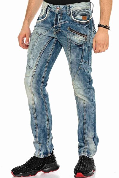 Cipo&Baxx C-1150 Piece Stitched Relaxed Fit Men's Jean Trousers