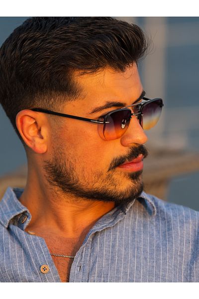 TomyHelf Unisex Sunglasses Rectangle Design Gold Black Metalframe Black Yellow Glass Db1078/S David Bckhm