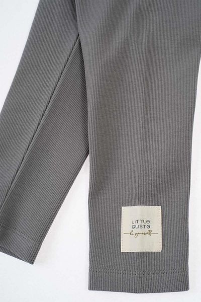 Little Gusto Camisole Ribbed Tights Kids Gray Organic Cotton