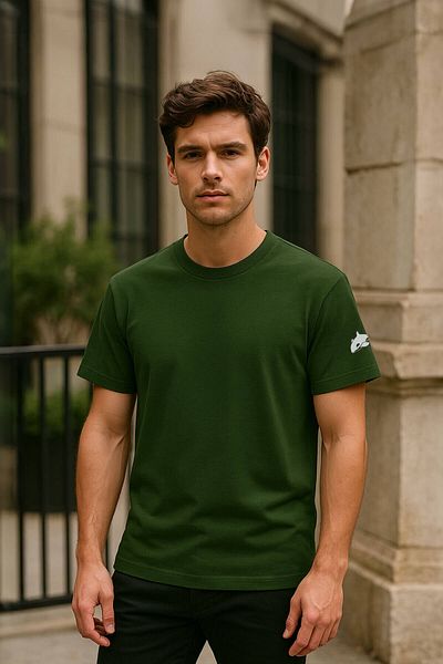 MARKAPIA Ανδρικό μπλουζάκι Crew Neck Basic μονόχρωμο κοντομάνικο γκρι