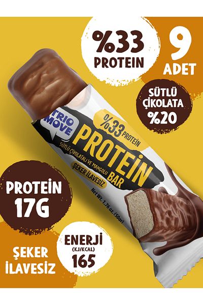 TrioMove Protein Bar with Mango and Yogurt - 33% Protein, 50 g X 9 Units