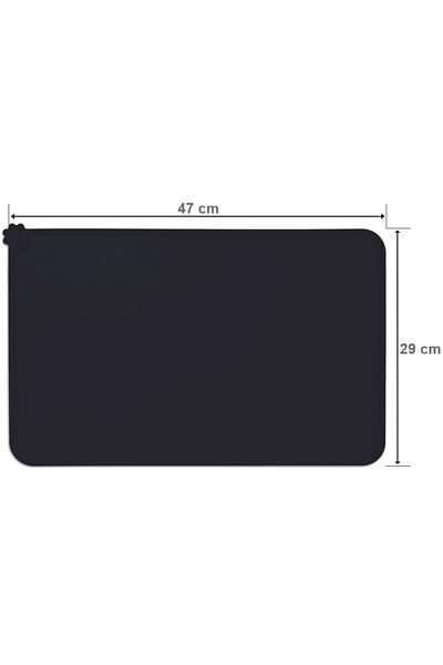 FizioTab Covoraș Din Silicon Pentru Animale, ®, Pentru Bol Și Farfurie Pentru Câini Și Pisici, Negru